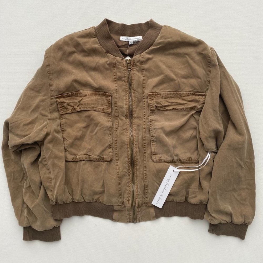 Young Fabulous & Broke Utility Bomber Short Jacket Khaki